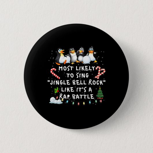 Am wahrscheinlichsten Jingle Bell Weihnachts Pajam Button (Vorderseite)