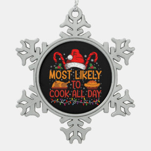 Am wahrscheinlichsten kochen den ganzen Erntedank Schneeflocken Zinn-Ornament