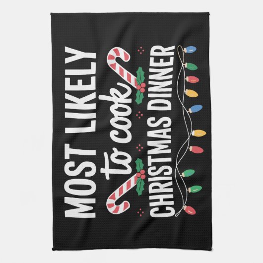 Am wahrscheinlichsten kochen Weihnachtsessen Famil Geschirrtuch (Vertikal)