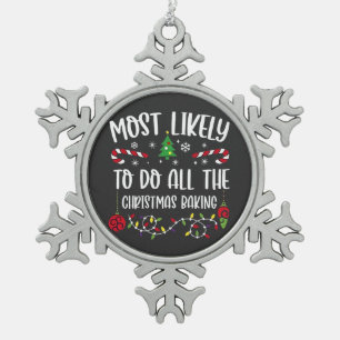Am wahrscheinlichsten macht alle Weihnachtsbäckere Schneeflocken Zinn-Ornament