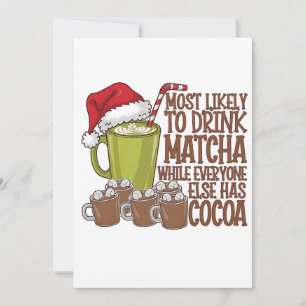 Am wahrscheinlichsten Matcha trinkt und Elf Xmas s Feiertagskarte