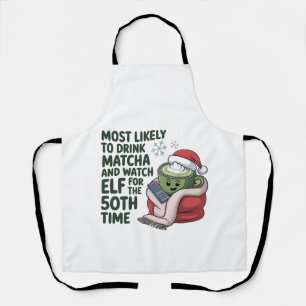 Am wahrscheinlichsten Matcha trinkt und Elf Xmas s Schürze