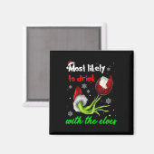 Am wahrscheinlichsten mit den Elfen Weihnachtsmann Magnet (Vorderseite/Rückseite)