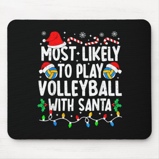 Am Wahrscheinlichsten Mit Santa Volleyball Spielt Mousepad (Vorne)