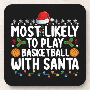Am Wahrscheinlichsten Mit Santa Weihnachten Basket Getränkeuntersetzer