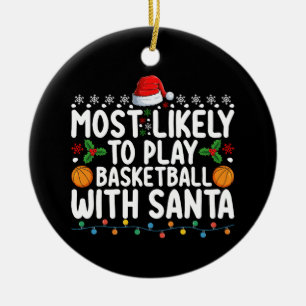 Am Wahrscheinlichsten Mit Santa Weihnachten Basket Keramik Ornament