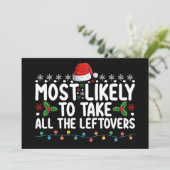 Am wahrscheinlichsten nehmen alle Leftovers Weihna Einladung (Stehend Vorderseite)