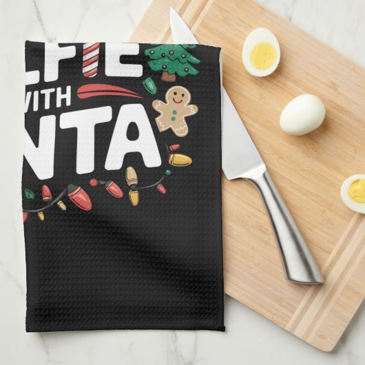 Am wahrscheinlichsten nehmen Sie Selfie mit Weihna Geschirrtuch (Viertel Falte)