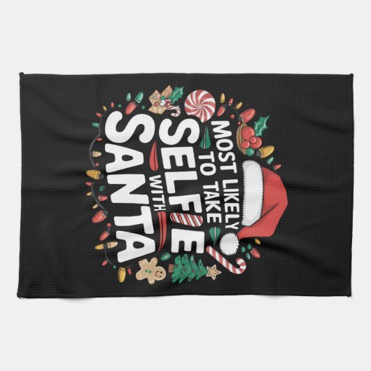 Am wahrscheinlichsten nehmen Sie Selfie mit Weihna Geschirrtuch (Horizontal)