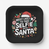 Am wahrscheinlichsten nehmen Sie Selfie mit Weihna Pappteller (Vorderseite)