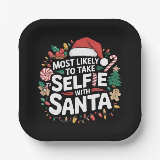 Am wahrscheinlichsten nehmen Sie Selfie mit Weihna Pappteller (Vorderseite)