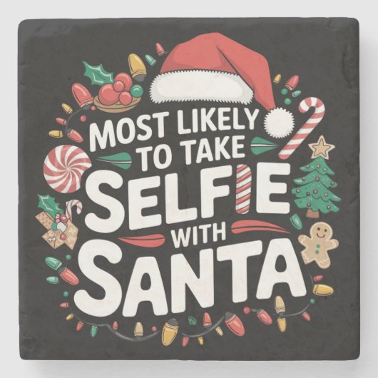 Am wahrscheinlichsten nehmen Sie Selfie mit Weihna Steinuntersetzer (Vorderseite)