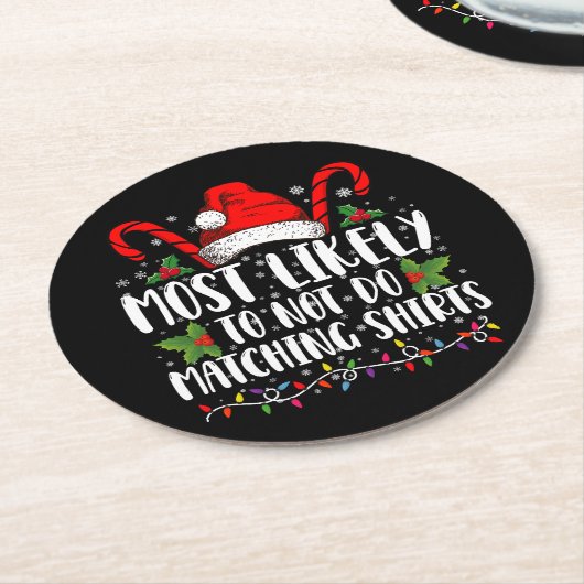 Am wahrscheinlichsten, nicht zu tun, passende Shir Runder Pappuntersetzer (Angewinkelt)