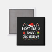 Am wahrscheinlichsten Nickerchen auf Weihnachts Fa Magnet (Vorderseite/Rückseite)