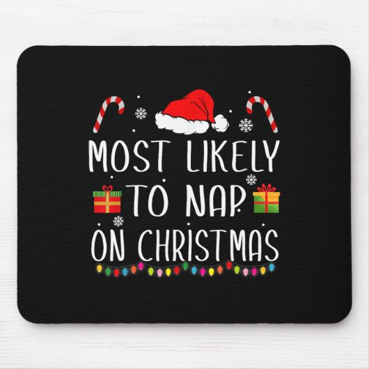 Am wahrscheinlichsten Nickerchen auf Weihnachts Fa Mousepad (Vorne)