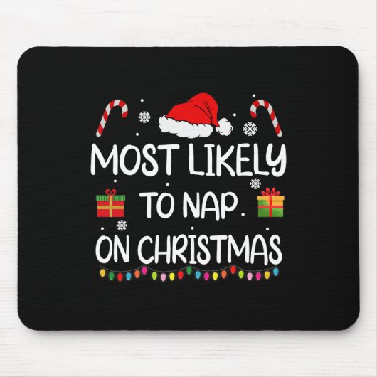 Am wahrscheinlichsten Nickerchen auf Weihnachts Fa Mousepad (Vorne)