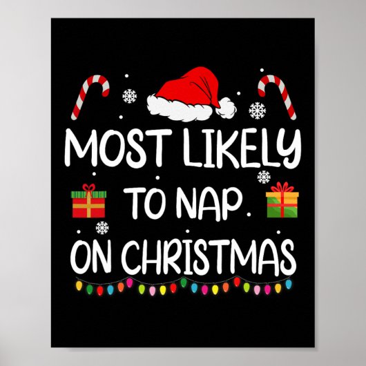 Am wahrscheinlichsten Nickerchen auf Weihnachts Fa Poster (Vorne)