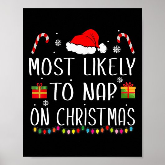 Am wahrscheinlichsten Nickerchen auf Weihnachts Fa Poster (Vorne)