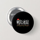 Am wahrscheinlichsten Nickerchen einer Weihnachtsf Button (Vorne & Hinten)