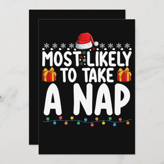 Am wahrscheinlichsten nimmt ein Nickerchen Weihnac Einladung (Vorne/Hinten)