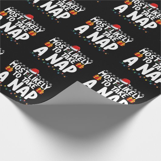 Am wahrscheinlichsten nimmt ein Nickerchen Weihnac Geschenkpapier (Ecke)