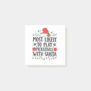 Am wahrscheinlichsten Pickleball mit Santa spielen Post-it Klebezettel
