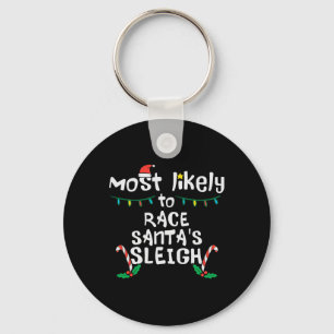 Am wahrscheinlichsten Race Santa Sleigh Weihnachte Schlüsselanhänger
