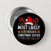 Am wahrscheinlichsten Rock Weihnachtssocken Funny Button (Vorne & Hinten)