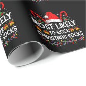 Am wahrscheinlichsten Rock Weihnachtssocken Funny  Geschenkpapier (Rolleneckpunkt)