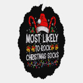 Am wahrscheinlichsten Rock Weihnachtssocken Funny Ornament Karte (Rechts)