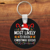 Am wahrscheinlichsten Rock Weihnachtssocken Funny  Schlüsselanhänger (Vorderseite)