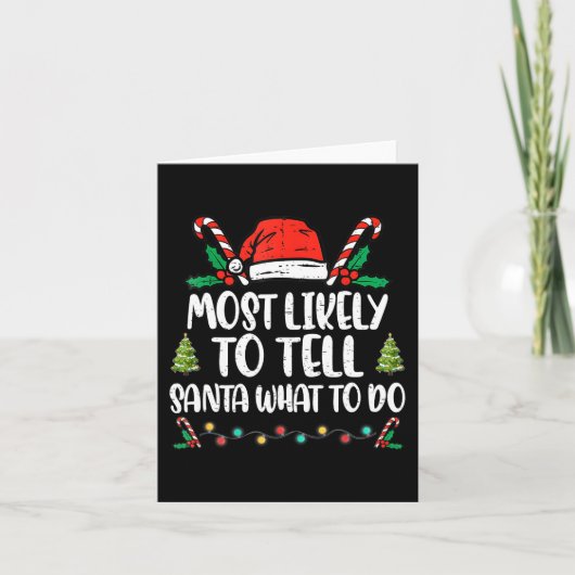 Am wahrscheinlichsten sagt er dem Weihnachtsmann,  Karte (Vorderseite)