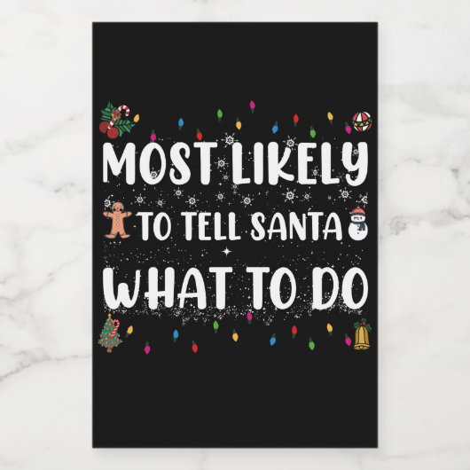 Am wahrscheinlichsten sagt er dem Weihnachtsmann, Weinetikett (Einzelnes Label)