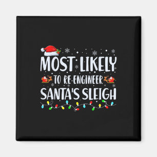Am Wahrscheinlichsten Santas Schlitten Weihnachten Magnet