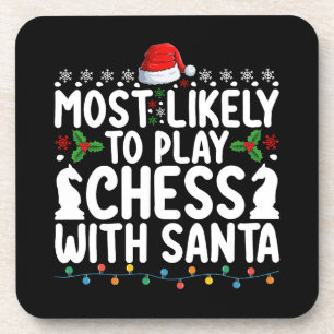 Am Wahrscheinlichsten Schach Mit Santa Weihnachten Getränkeuntersetzer