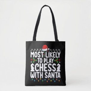Am Wahrscheinlichsten Schach Mit Santa Weihnachten Tasche