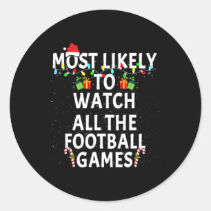 Am wahrscheinlichsten schauen Fußball Weihnachten Runder Aufkleber