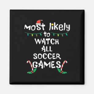 Am wahrscheinlichsten schauen Fußball Weihnachtsma Magnet