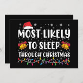 Am wahrscheinlichsten schlafen durch Weihnachten F Einladung (Vorne/Hinten)