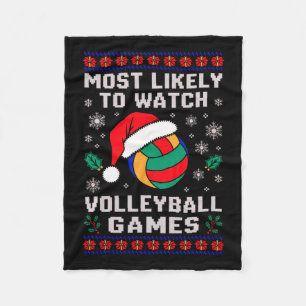 Am wahrscheinlichsten sehen Sie Volleyball Weihnac Fleecedecke