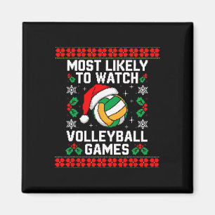 Am wahrscheinlichsten sehen Sie Volleyball Weihnac Magnet