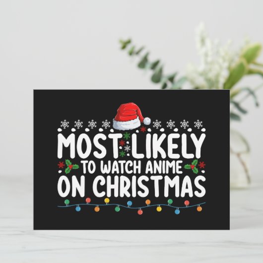 Am wahrscheinlichsten sieht man die Weihnachtsfami Einladung (Stehend Vorderseite)