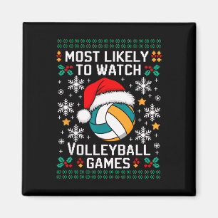 Am wahrscheinlichsten sieht man Volleyball Weihnac Magnet