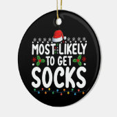 Am wahrscheinlichsten Socken Weihnachts-Familienur Keramik Ornament (Links)