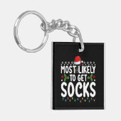 Am wahrscheinlichsten Socken Weihnachts-Familienur Schlüsselanhänger (Vorderseite links)