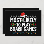 Am wahrscheinlichsten spielen Brettspiele Weihnach Einladung (Vorne/Hinten)