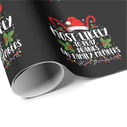 Am wahrscheinlichsten spielen Pranks auf Familienm Geschenkpapier (Rolleneckpunkt)