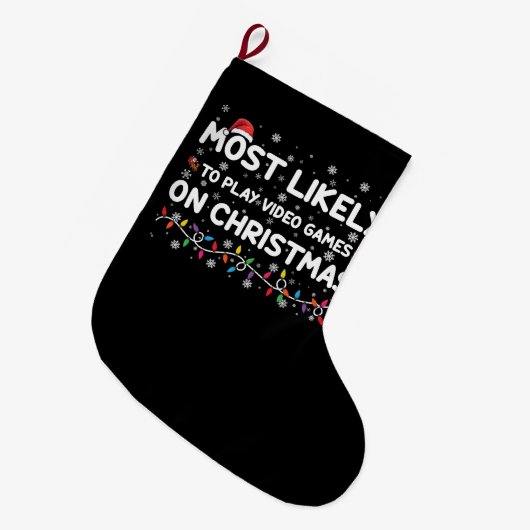 Am wahrscheinlichsten spielen Videospiele auf Weih Großer Weihnachtsstrumpf (Vorderansicht (hängend))