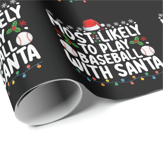 Am wahrscheinlichsten spielt Baseball mit Weihnach Geschenkpapier (Rolleneckpunkt)
