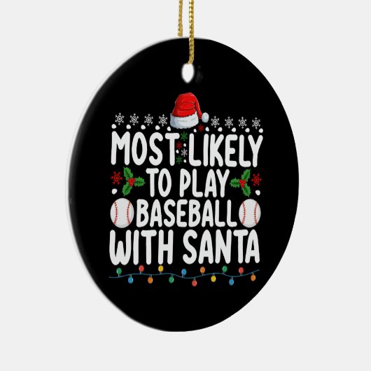 Am wahrscheinlichsten spielt Baseball mit Weihnach Keramik Ornament (Rechts)